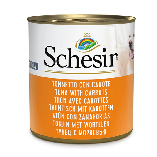 Schesir Dog Wet Food in Jelly Tuna with Carrot | Complementary Food | Adult Dog | 285g