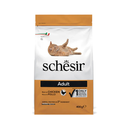 Schesir Cat Dry Food Adult Chicken | Maintenance Formula | Complete & Balanced Nutrition | Natural Ingredients | 400g