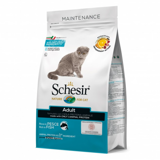 Schesir Adult Maintenance Dry Food with Fish | Single Protein | Only Animal Protein | Easy Digestion | 400g-1.5kg