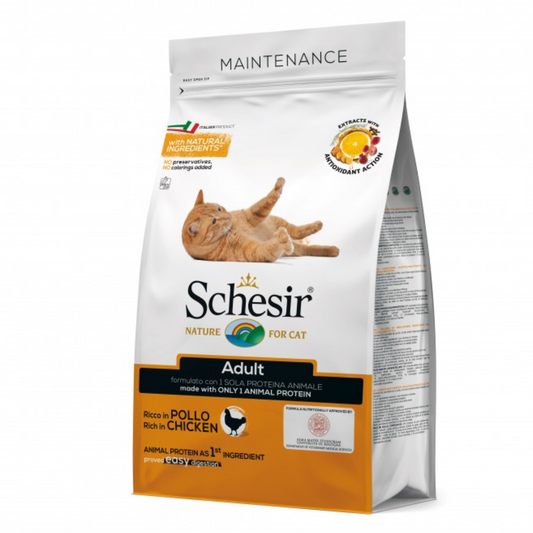 Schesir Adult Maintenance Dry Food with Chicken | Single Protein | Only Animal Protein | Easy Digestion | 1.5kg-10kg