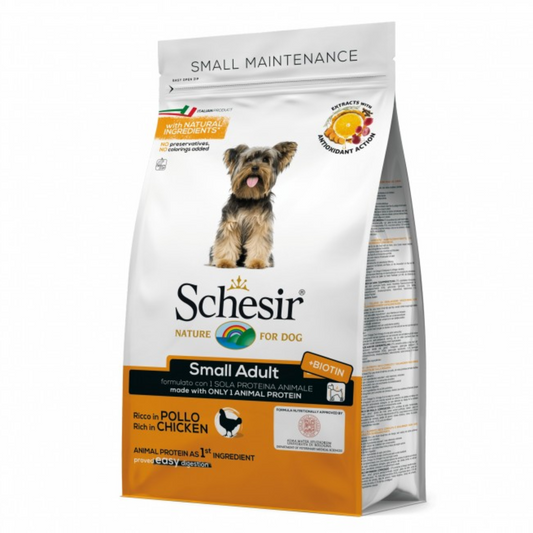 Schesir Small Adult Maintenance Dry Food with Chicken | Single Protein | With Biotin | Easy Digestion | 800g-2kg