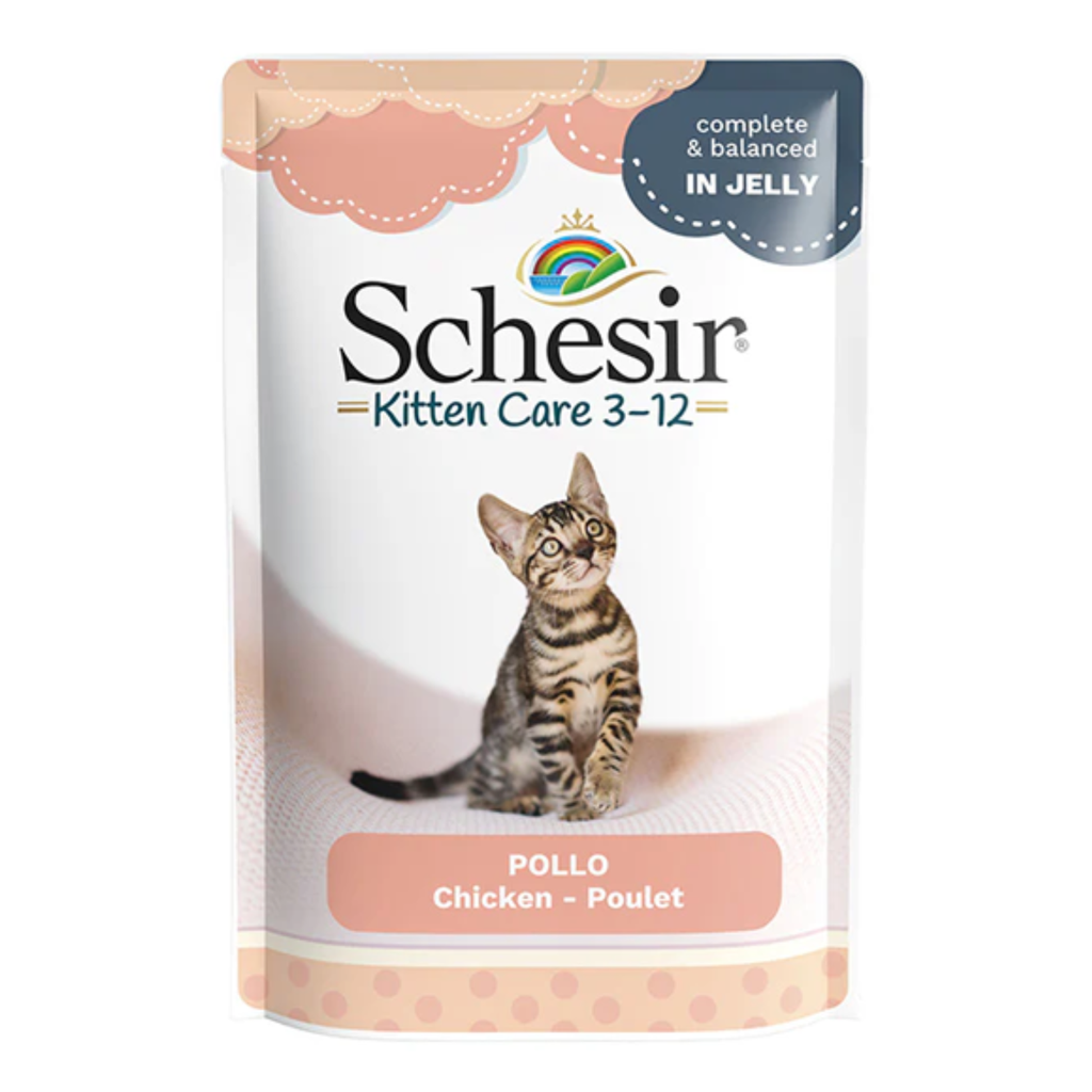 Schesir Kitten Care 3-12 Chicken in Jelly | Complete & Balanced | Kitten Food | 20x85g