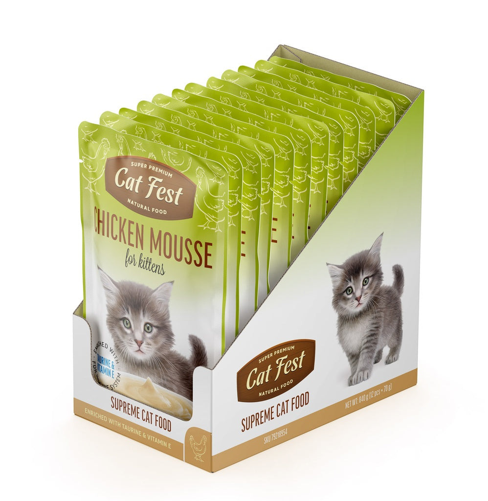 Cat Fest Chicken Mousse For Kittens 70g [MOQ:12pcs]