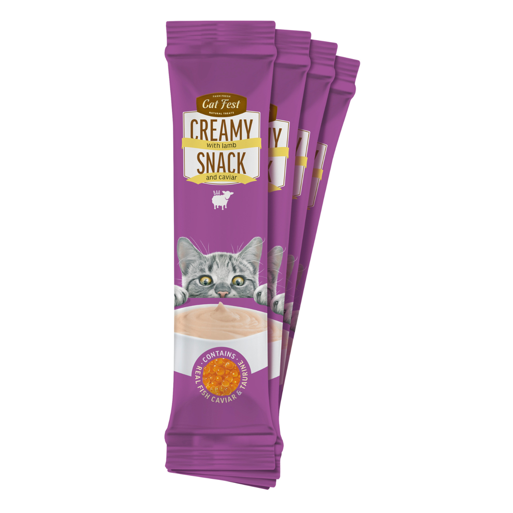 Cat Fest Creamy Snacks-Lamb With Caviar 4x10g