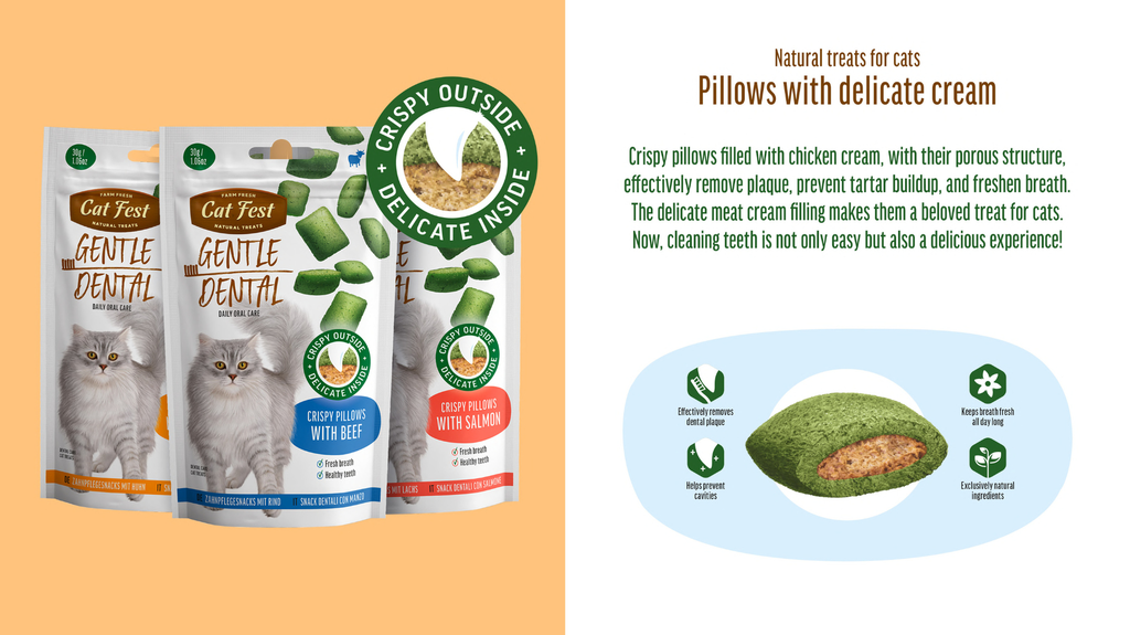 Cat Fest Dental Treats For Cats - Crispy Pillows Salmon 30g | Cat Dental Care Treats