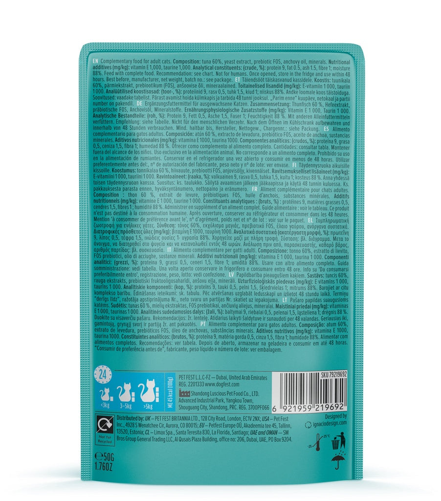 Cat Fest Meal No 1 Cat Food in Jelly - Tuna | Premium Wet Cat Food (50g/12x50g)