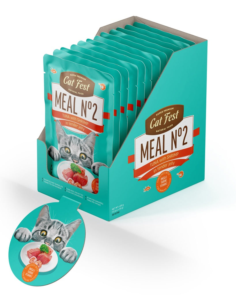 Cat Fest Meal No 2 Cat Food in Jelly-Tuna With Shrimp 50g [Minimum Order:12pcs]