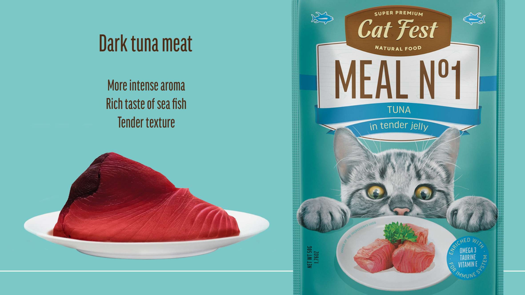 Cat Fest Meal No 3 Cat Food in Jelly - Tuna With Chicken | Premium Wet Cat Food (50g/12x50g)
