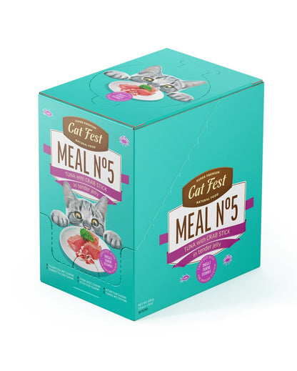 Cat Fest Meal No 5 Cat Food in Jelly-Tuna With Crab Stick 50g [Minimum Order:12pcs]