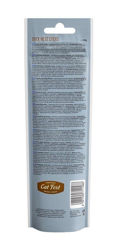 Cat Fest Meat Sticks Duck For Cat 45g | Slow-Baked Natural Duck Treats for Cats