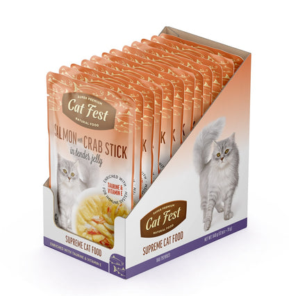 Cat Fest Salmon With Crab Stick In Tender Jelly For Cats 70g [MOQ:12pcs]