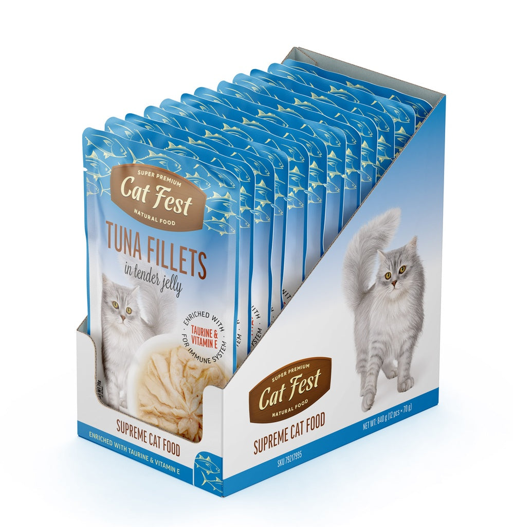 Cat Fest Tuna Fillets In Tender Jelly For Cats 70g [MOQ:12pcs]
