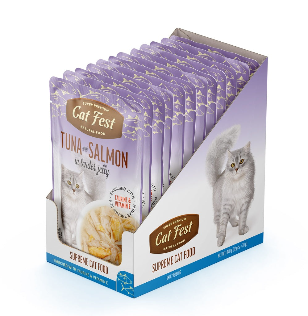 Cat Fest Tuna With Salmon In Tender Jelly For Cats 70g [MOQ:12pcs]