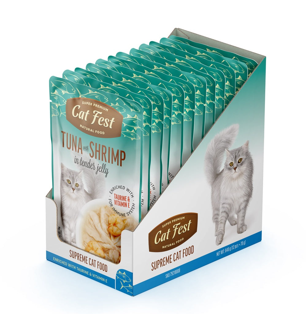 Cat Fest Tuna With Shrimp In Tender Jelly For Cats 70g [MOQ:12pcs]