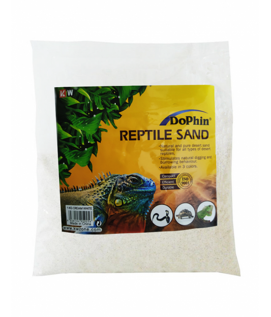 KW Zone DoPhin Reptile Sand | Cream White | 1kg Natural Terrarium Substrate for Reptiles
