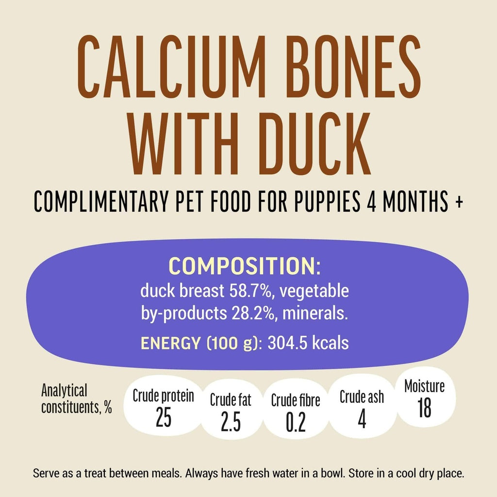 Dog Fest Calcium Bones With Duck For Puppies 90g | Calcium-Enriched Puppy Teething Treats