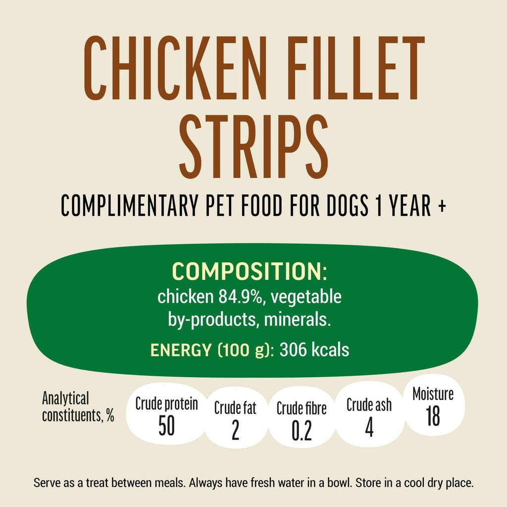 Dog Fest Chicken Fillet Strips For Mini-Dogs 55g | 50% Protein Oven-Baked Chicken Treats