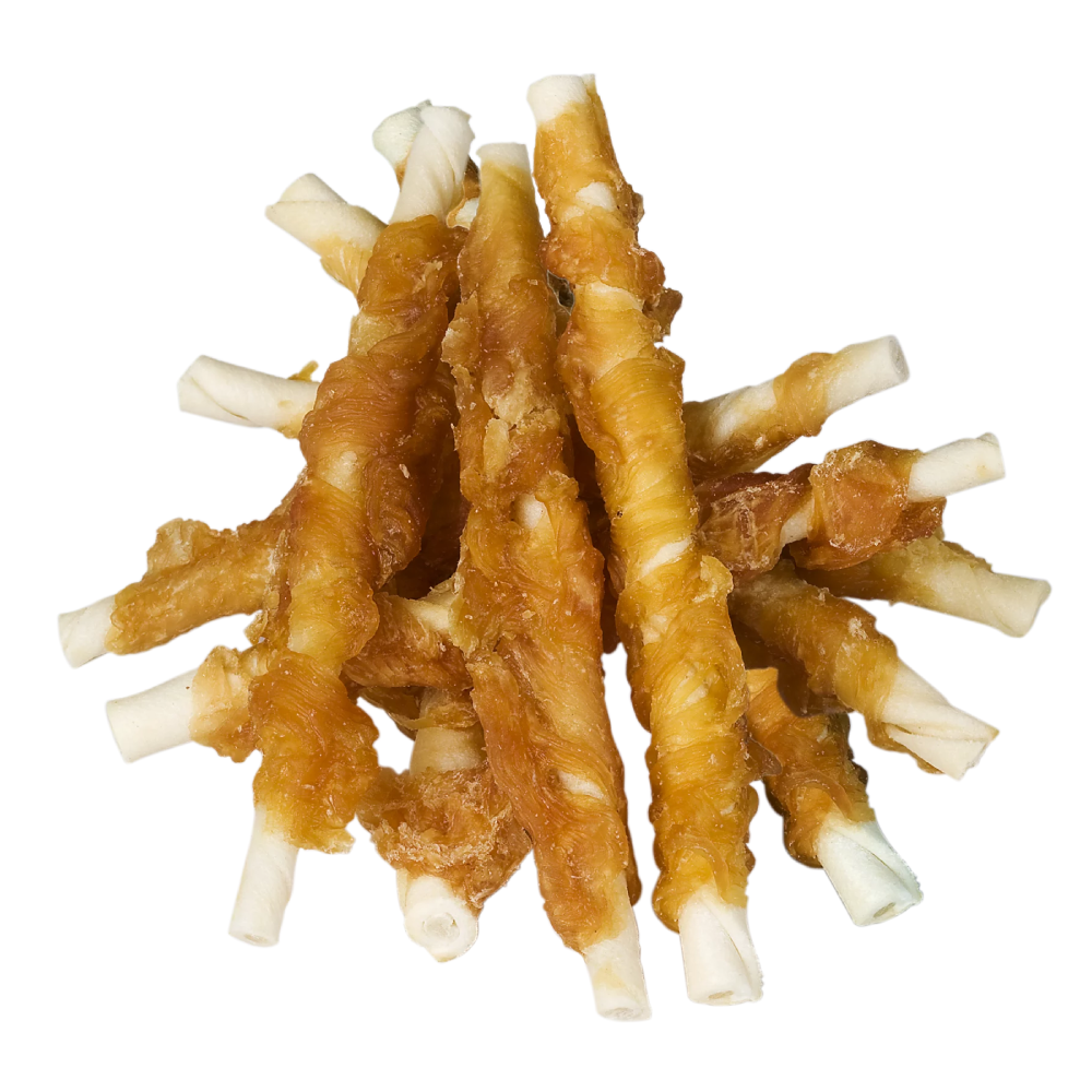 Dog Fest Chicken Strips On Chewy Stick For Adult Dogs 90g | 65% Protein Rawhide Chew
