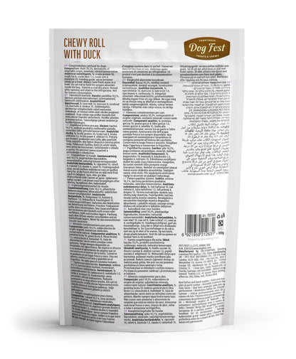 Dog Fest Dental Treats Chewy Roll Duck 100g | Natural Duck Chew for Adult Dogs