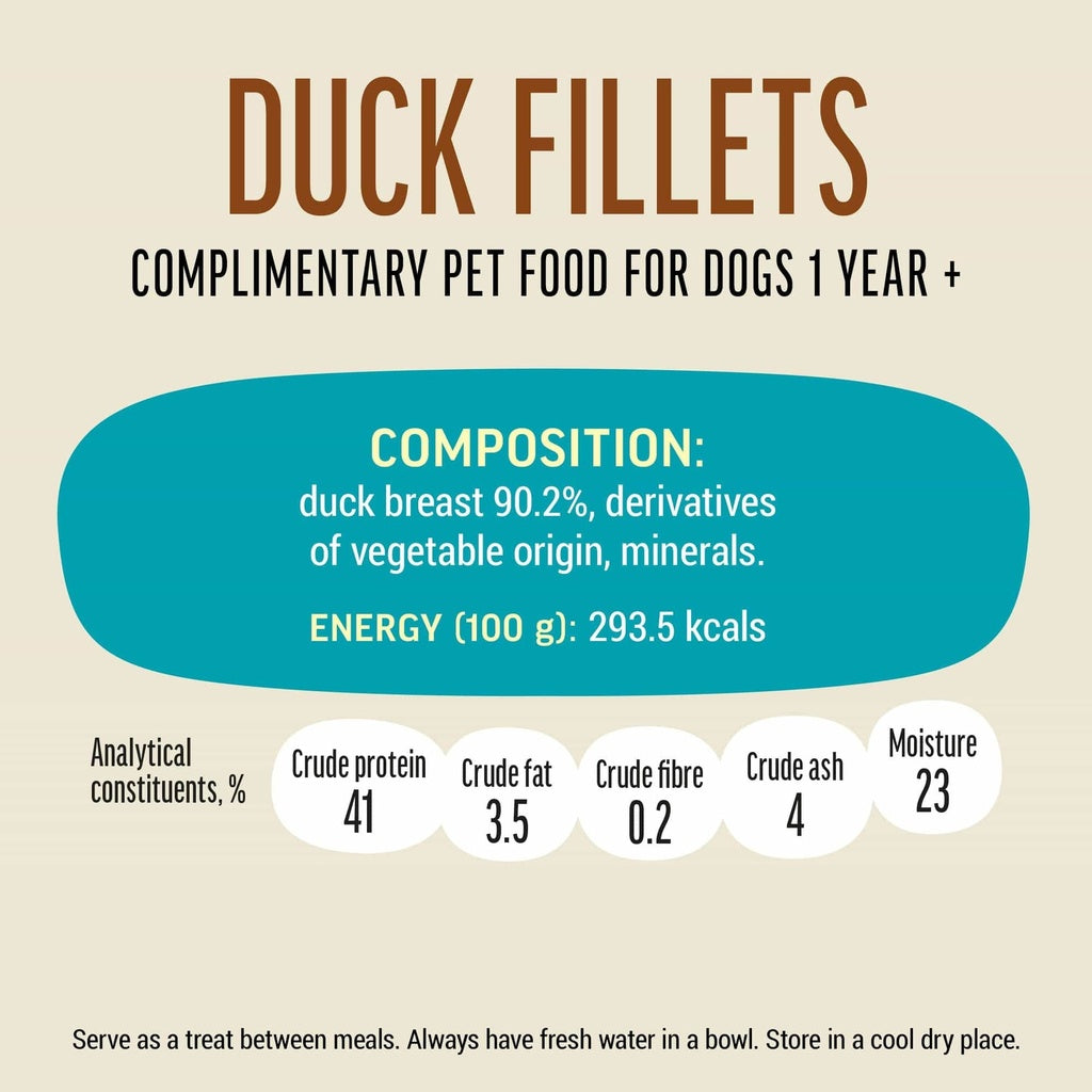 Dog Fest Duck Fillets For Adult Dogs 90g | Oven-Baked Duck Jerky Treats