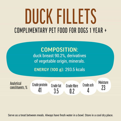 Dog Fest Duck Fillets For Adult Dogs 90g | Oven-Baked Duck Jerky Treats