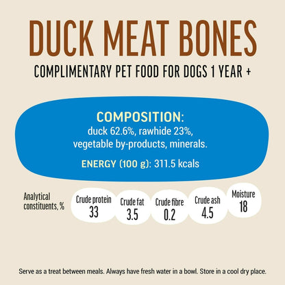 Dog Fest Duck Meat Bones For Mini-Dogs 55g | Duck Jerky on Rawhide Bones