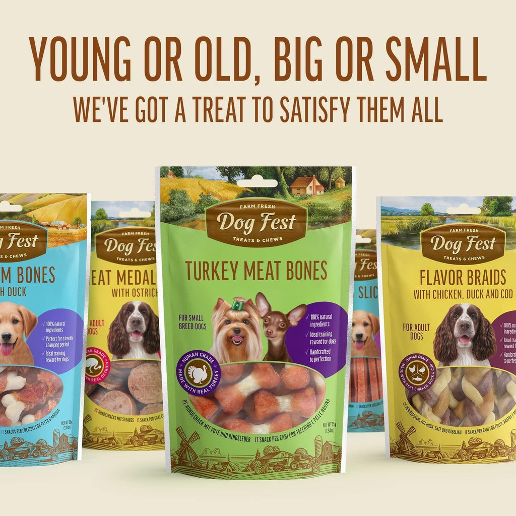 Dog Fest Duck Meat Bones For Mini-Dogs 55g | Duck Jerky on Rawhide Bones