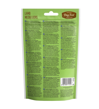 Dog Fest Lamb Medallions For Mini-Dogs 55g | High-Protein Lamb Treats for Small Breeds