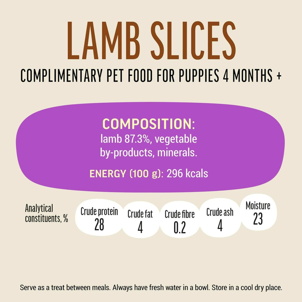 Dog Fest Lamb Slices For Puppies 90g | Tender Lamb Treats for Growing Dogs