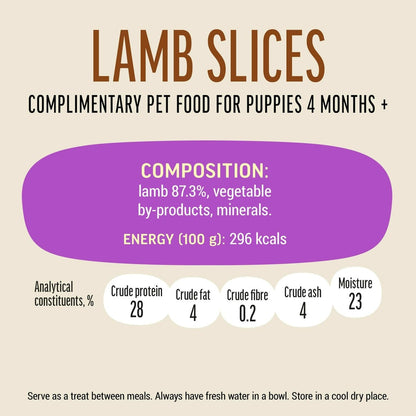 Dog Fest Lamb Slices For Puppies 90g | Tender Lamb Treats for Growing Dogs