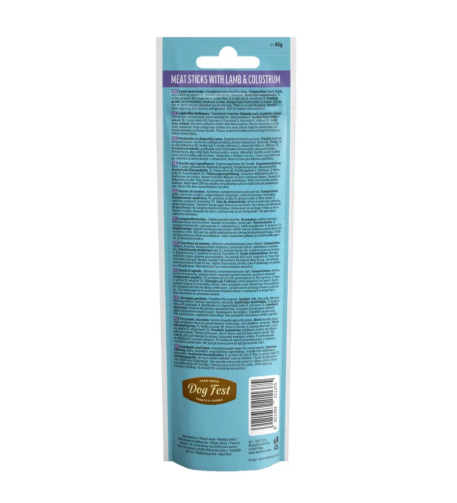 Dog Fest Lamb Stick With Colostrum 45g | Immune-Boosting Puppy Treats