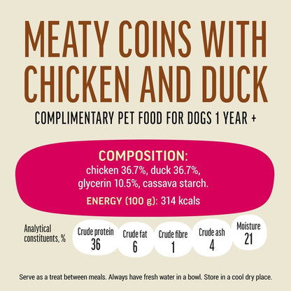 Dog Fest Meaty Coins With Chicken And Duck Rings 90g | Soft Training Treats for Dogs