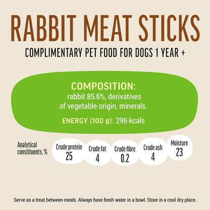 Dog Fest Rabbit Meat Sticks For Adult Dogs 45g | Lean Rabbit Jerky for Sensitive Diets