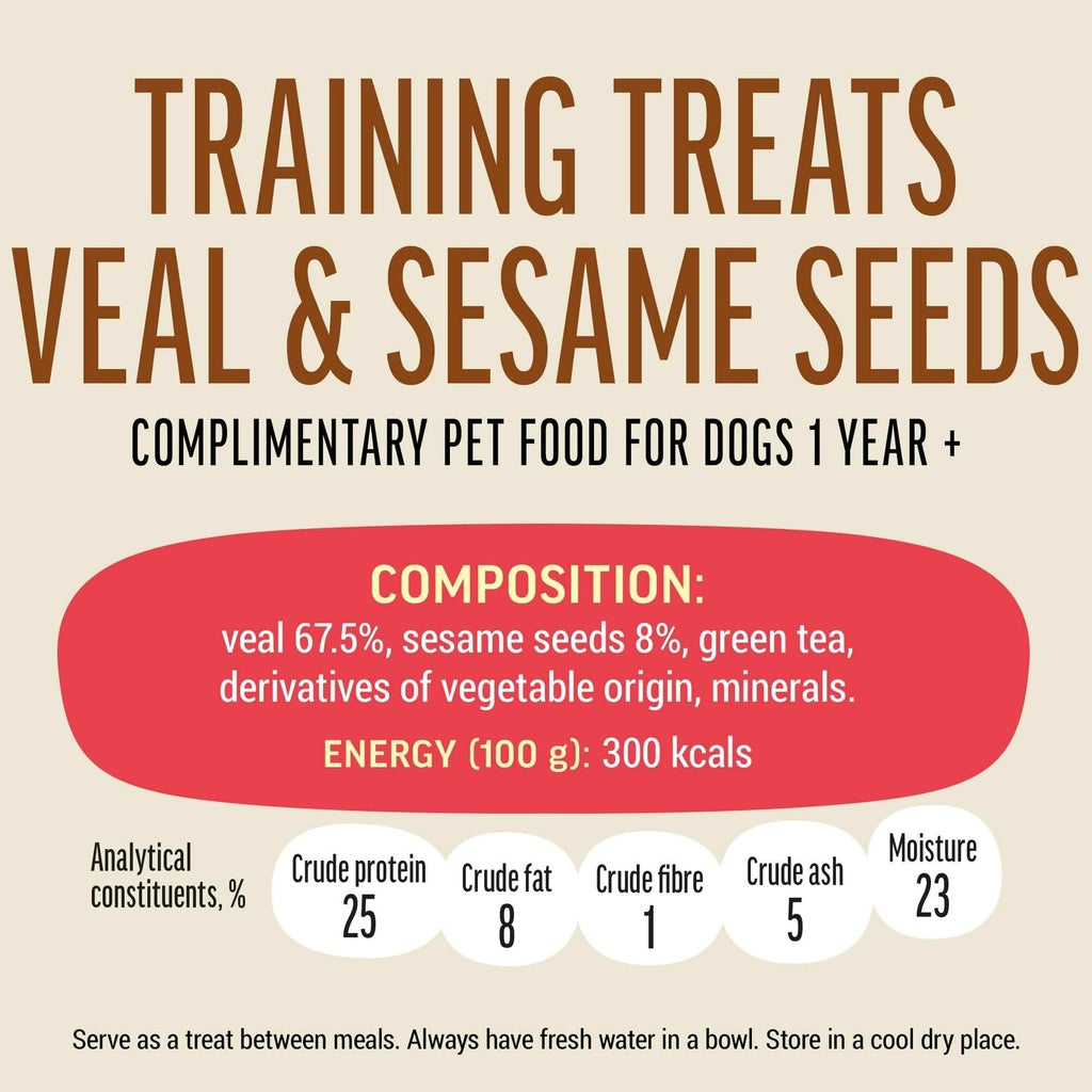 Dog Fest Training Treats Veal & Sesame Seeds 90g | Nutrient-Packed Training Bites