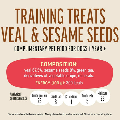 Dog Fest Training Treats Veal & Sesame Seeds 90g | Nutrient-Packed Training Bites