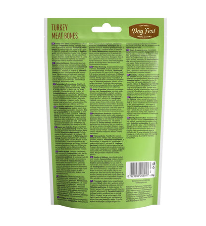 Dog Fest Turkey Meat Bones For Small Breeds 55g | Turkey-Covered Chew Bones for Small Dogs