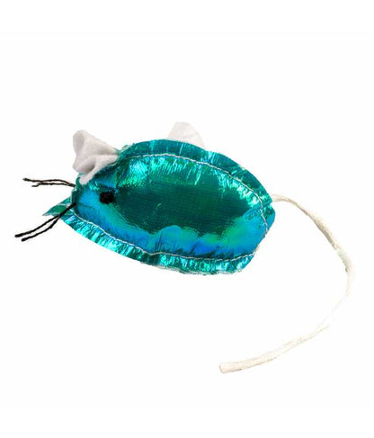 Duvo+ Blinky Mice Blue/Yellow 2pcs | Catnip Mice with Crackling Sound & Feathers