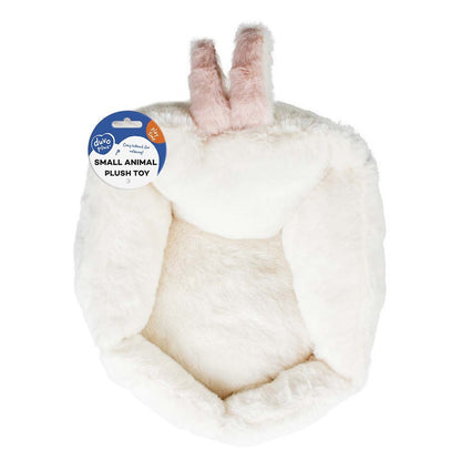 Duvo+ Bunny Bed For Small Animal-Plush S/M White | Cozy Hideaway for Rabbits & Guinea Pigs