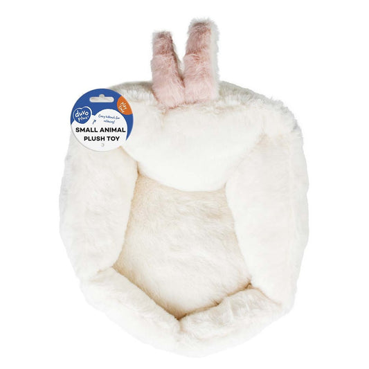 Duvo+ Bunny Bed For Small Animal-Plush S/M White | Cozy Hideaway for Rabbits & Guinea Pigs