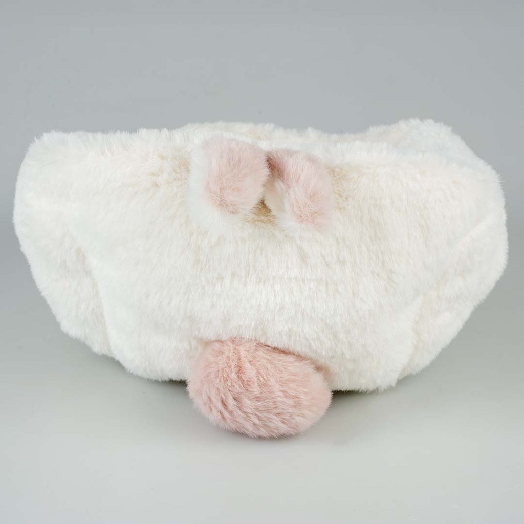 Duvo+ Bunny Bed For Small Animal-Plush S/M White | Cozy Hideaway for Rabbits & Guinea Pigs