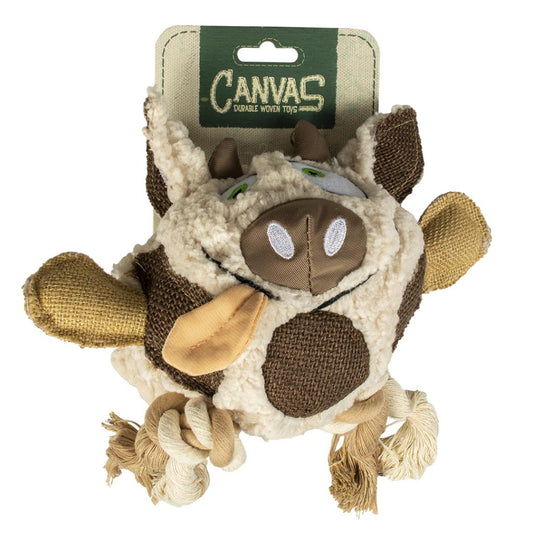Duvo+ Canvas Plush Cow Dog Toy | Durable Canvas Dog Toy