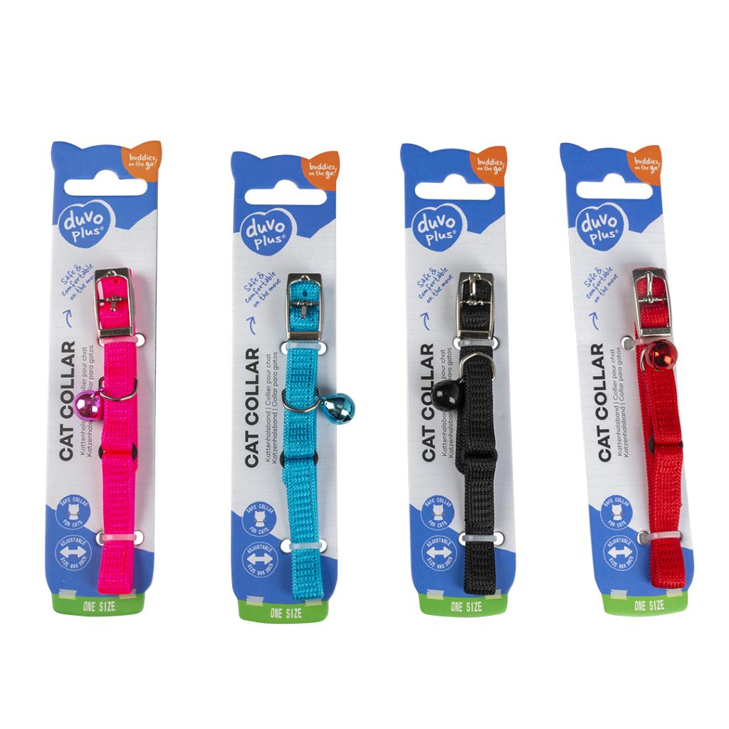 Duvo+ Cat Collar Uni 2 Nylon-Mixed Colors | Classic Adjustable Cat Collar with Safety Buckle 20-30cm