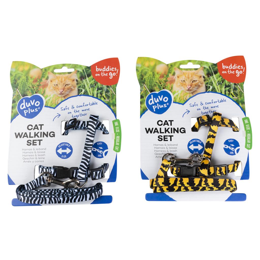 Duvo+ Big Cat Walking Set Zoo | Adjustable Harness for Large Cats 30-50cm