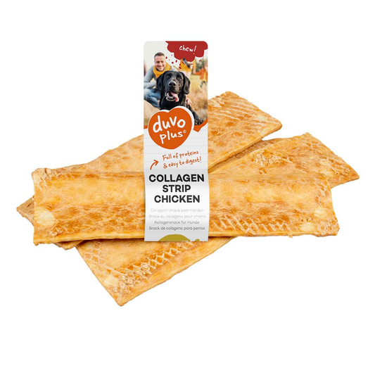 Duvo+ Chew! Collagen Strip Chicken 15cm | Single-Ingredient Dog Chew 32g