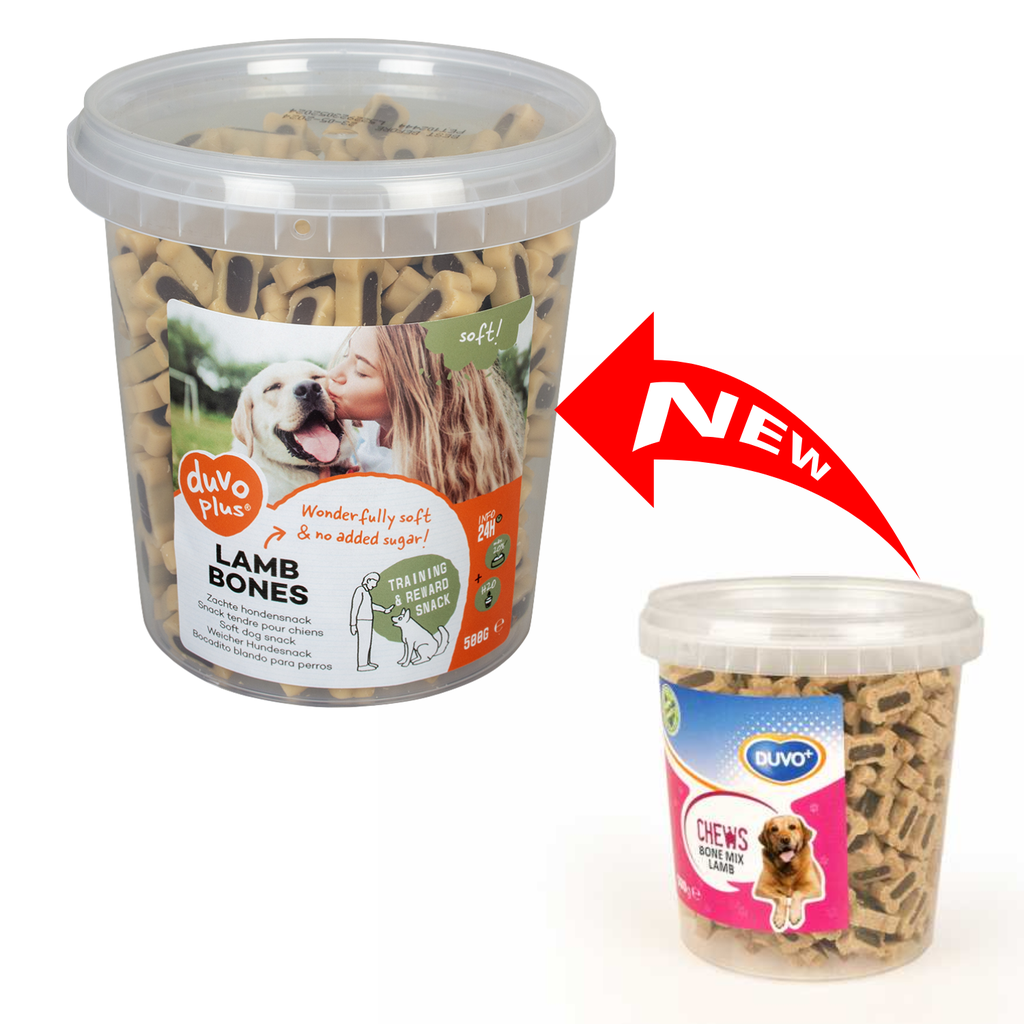 Duvo+ Chews! Bone Mix Lamb 500g | Crunchy Lamb-Flavored Dog Bones