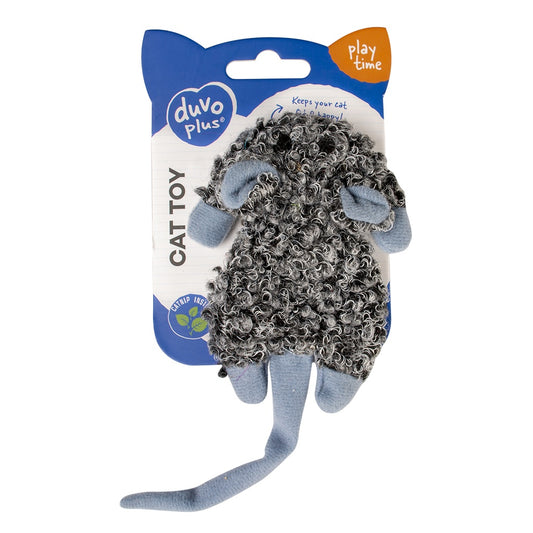 Duvo+ Cushy Crackle Mouse Grey | Crinkle Cat Toy with Catnip