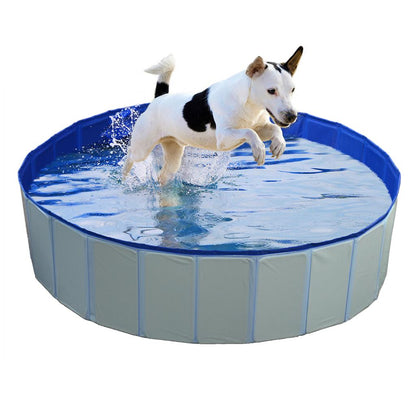 Duvo+ Dog Pool Blue | Foldable Pet Pool for Cooling & Fun