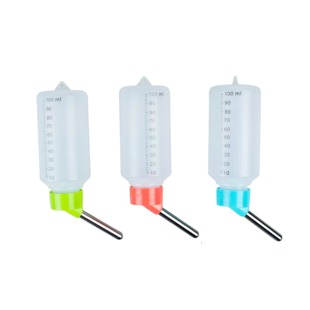Duvo+ Drinking Bottle Mixed Colors 100ml | Mini Pet Water Bottle for Puppies, Kittens & Small Pets