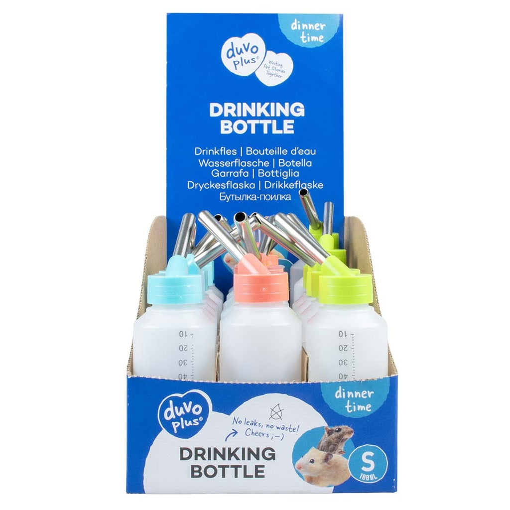 Duvo+ Drinking Bottle Mixed Colors 100ml | Mini Pet Water Bottle for Puppies, Kittens & Small Pets