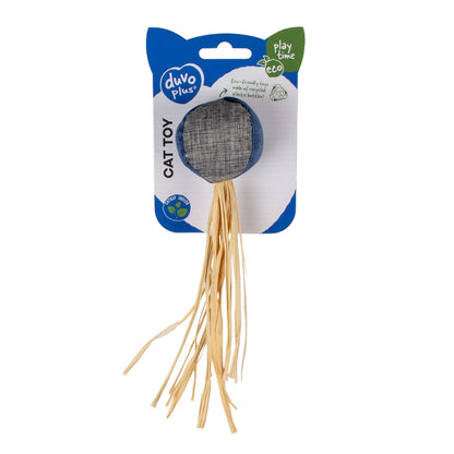 Duvo+ ECO Navy Ball & Catnip | Interactive Cat Toy with Ball and Catnip Wand 20cm